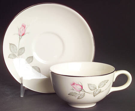 Zylstra Rose (Coupe, USA, Cream) Flat Cup & Saucer Set