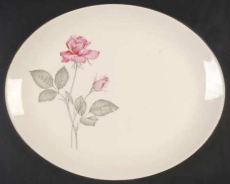 Zylstra Rose (Coupe, USA, Cream) 13" Oval Serving Platter