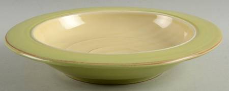 Portofino Ivory & Lime Large Rim Soup Bowl