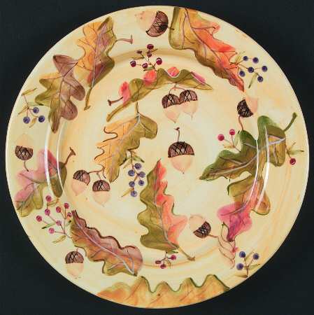 Harvest Leaves Acorns Salad/Dessert Plate