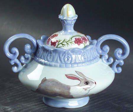 Meadow Bunny Sugar Bowl & Lid