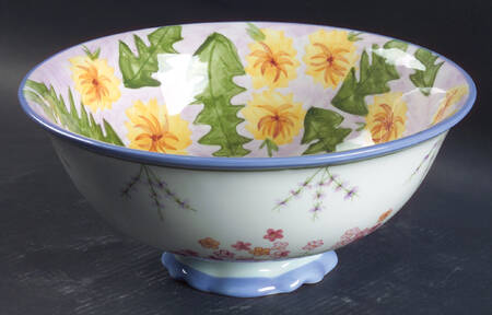 Meadow Bunny 12" Large Salad Serving Bowl