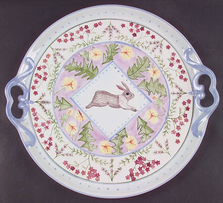 Meadow Bunny Handled Tray
