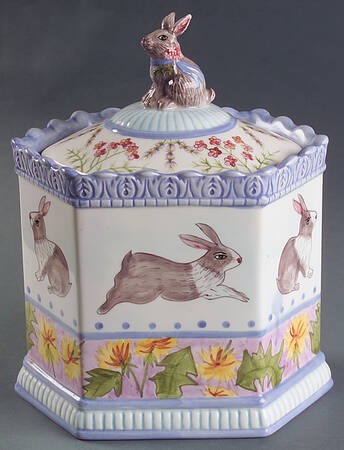 Meadow Bunny Large Canister & Lid