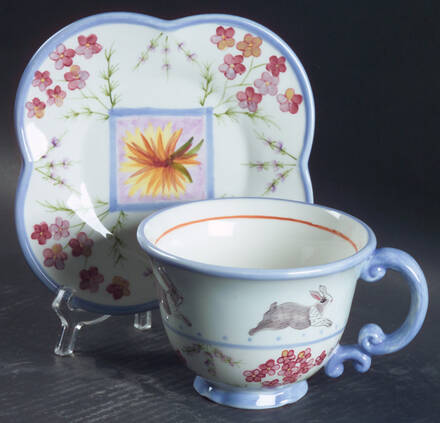 Meadow Bunny Breakfast Cup & Saucer Set