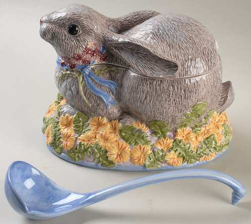 Meadow Bunny Figural Tureen & Lid with Ladle