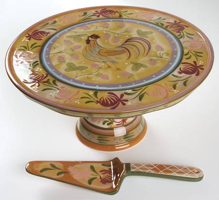 Chanticleer Footed Cake Plate & Server (Boxed)