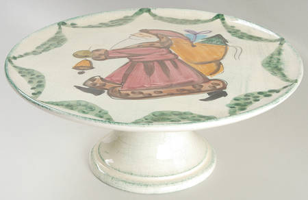 Yuletide Footed Cake Plate
