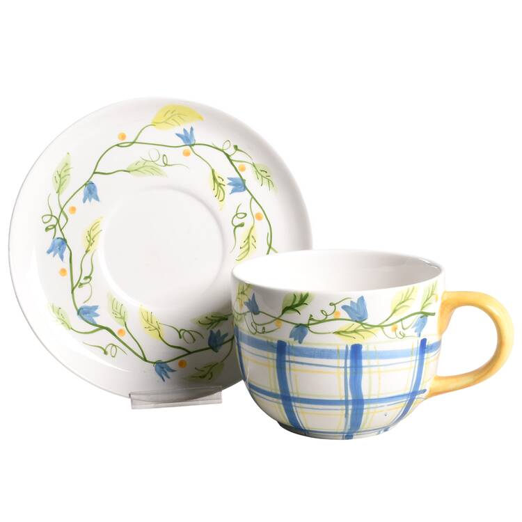 Blueberry Breakfast Cup & Saucer Set