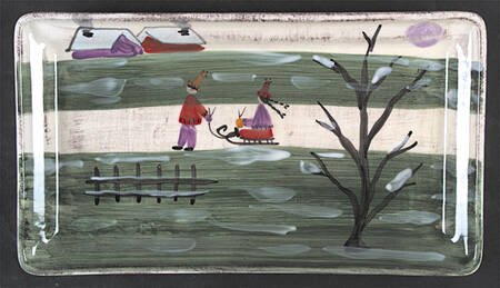 Winter Frolic Rectangular Tray