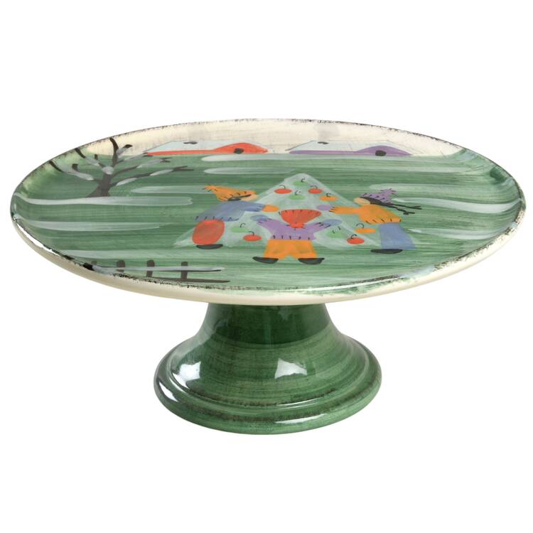 Winter Frolic Footed Cake Plate