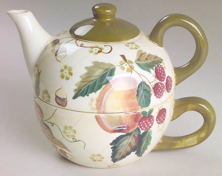 Garden Splendor Individual Teapot & Lid with Cup