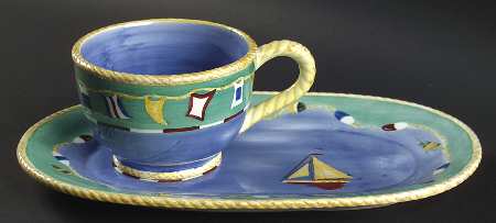 Maritime Collection Snack Plate & Cup Set