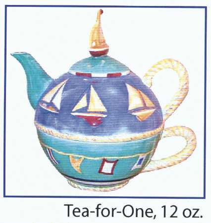 Maritime Collection Individual Teapot & Lid with Cup