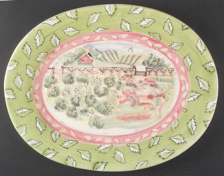 In The Garden 19" Oval Serving Platter