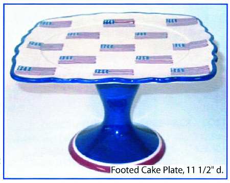 We Pledge Allegiance Footed Cake Plate