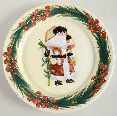 Vintage Santas Dessert/Pie Plate