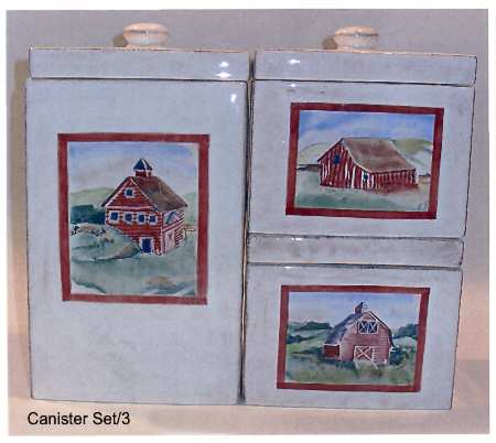 Barnyards & Bandanas (3 Piece) Canister Set (Box Set)