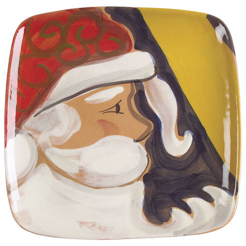 Jolly St. Nick Square Candle Plate by Zrike
