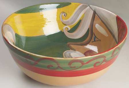 Jolly St. Nick 12" Large Salad Serving Bowl