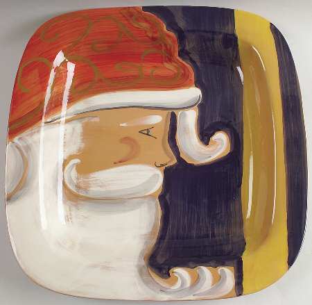 Jolly St. Nick 15" Square Serving Platter