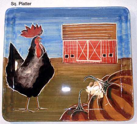 On The Farm 12" Square Serving Platter