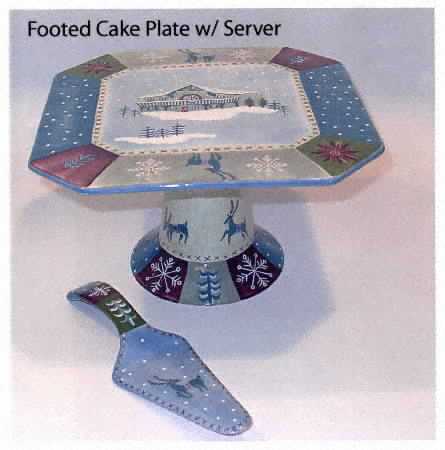 Ski Lodge Footed Cake Plate & Server (Boxed)