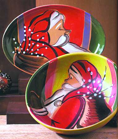 Jingle Bells 15" Large Salad Serving Bowl