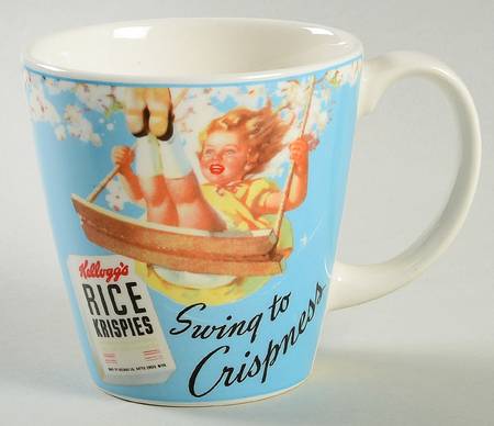 Vintage Kids Girl On Blue Mug