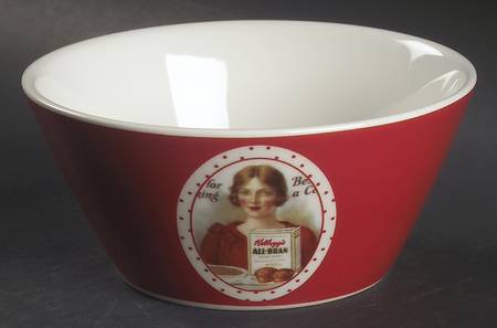 1920's Red Coupe Cereal Bowl