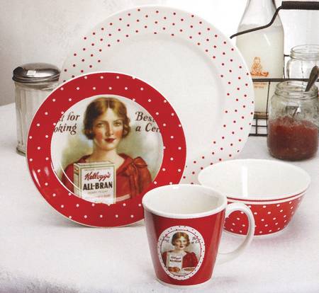 1920's Red Breakfast Plate