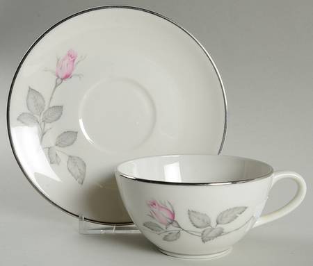 Zylstra Rose (Coupe, USA, White) Flat Cup & Saucer Set