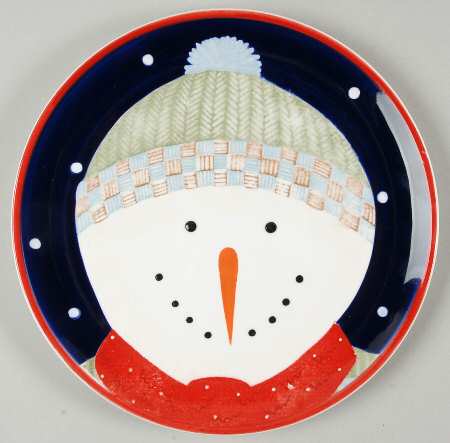 Snowman Portraits Salad Plate