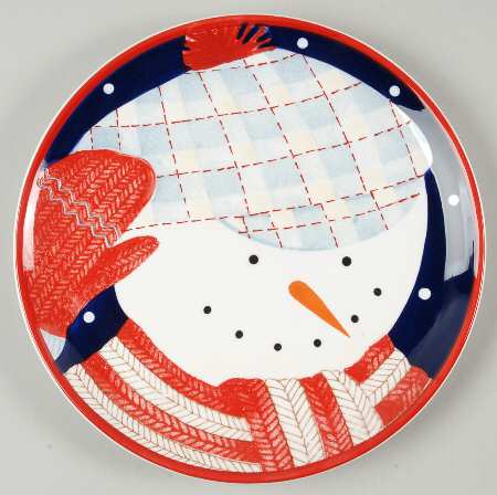 Snowman Portraits Salad Plate