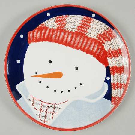 Snowman Portraits Salad Plate