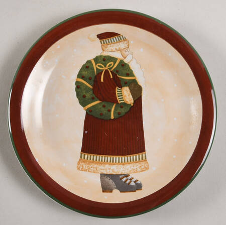 Folk Art Santas Salad Plate