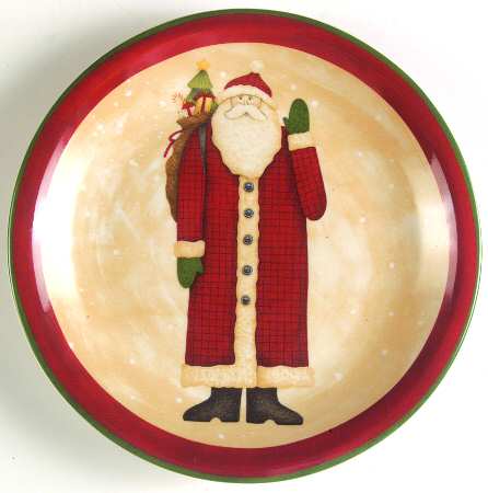 Folk Art Santas Salad Plate