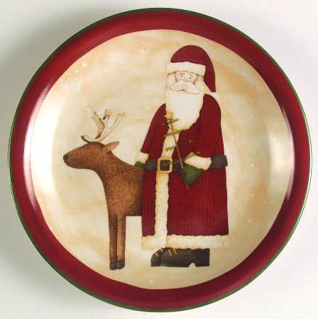 Folk Art Santas Salad Plate