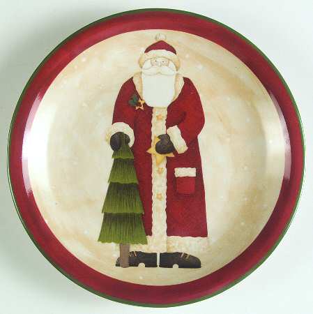 Folk Art Santas Salad Plate