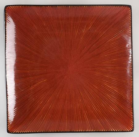 Sumatra Teak (Brown) Square Dinner Plate