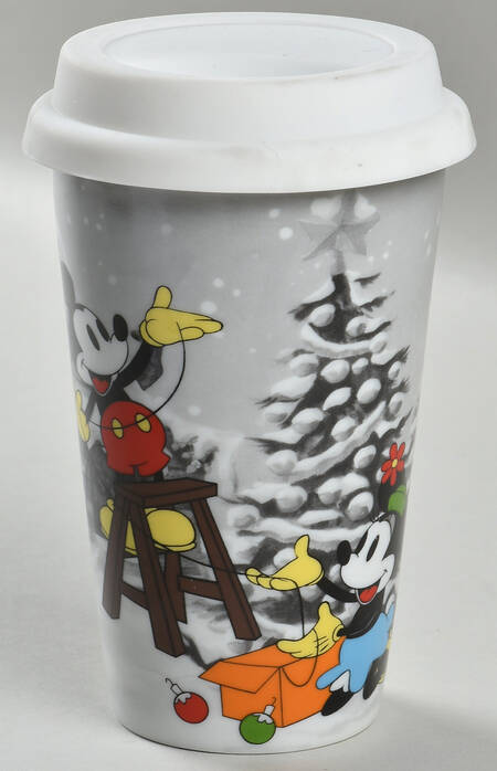 Mickey's Vintage Holiday Travel Tumbler & Silicone/Plastic Lid