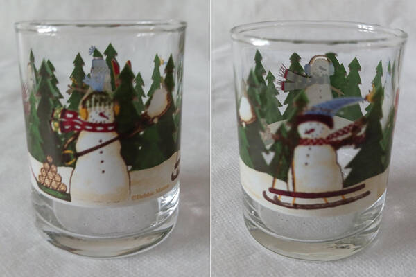North Country Snowman Glassware Votive Candleholder