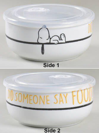 Peanuts 6" Storage Bowl Ceramic with Plastic Lid