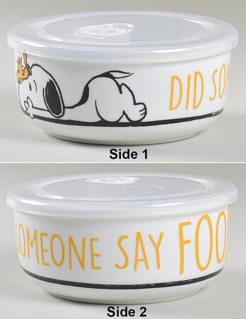Peanuts 5" Storage Bowl Ceramic with Plastic Lid