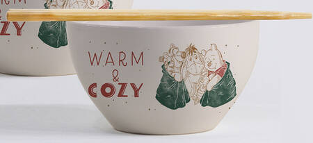 Pooh Christmas Noodle Bowl & Chopsticks Set