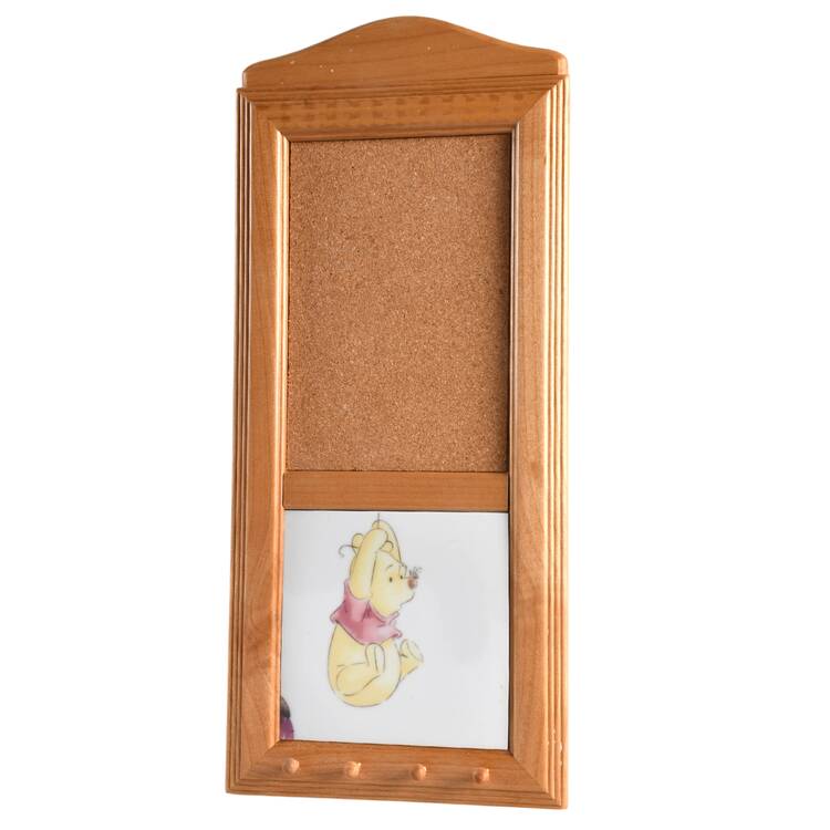 Winnie the Pooh Golden Flowers 15" Natural Wood Memo Board/Key Rack  HC