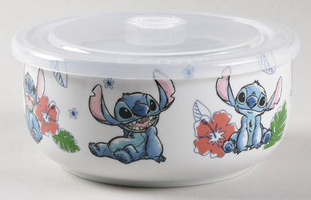 Stitch 26 Oz Round Plastic Microwave Bowl & Vented Lid