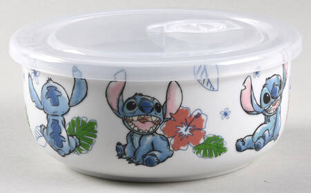 Stitch 16 Oz Round Plastic Microwave Bowl w/Vent Lid