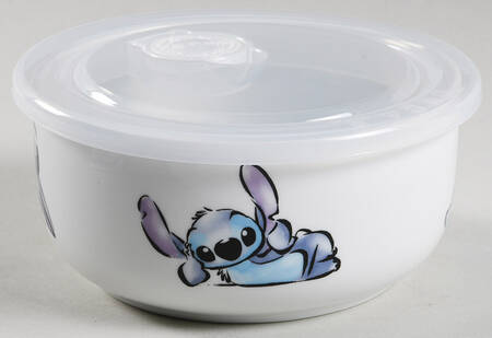 Stitch 16 Oz Round Plastic Microwave Bowl & Vented Lid