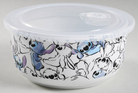 Stitch 32 Oz Round Plastic Microwave Bowl w/Vent Lid